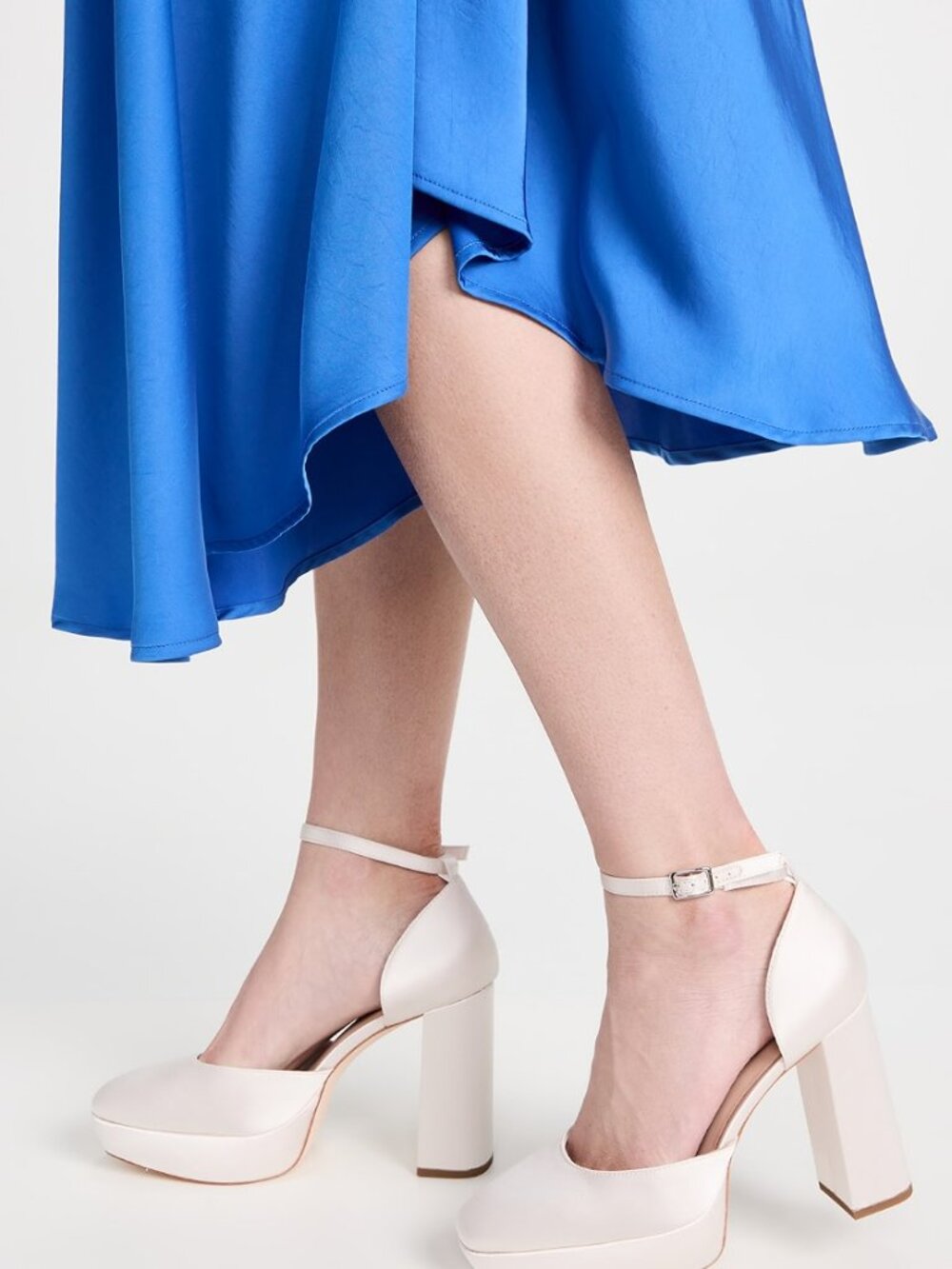 Selina Closed Toe Ankle Strap Platform Pumps - Picture 3 of 6